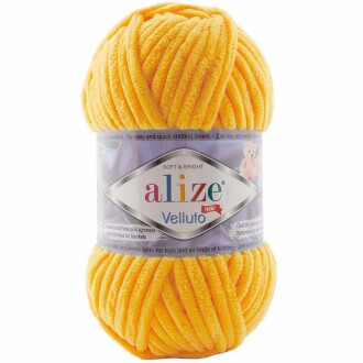 Alize Velluto Kadife Örgü İpi 216 Koyu Sarı Rengi - Alize