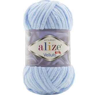 Alize Velluto Kadife Örgü İpi 218 Bebe Mavisi Rengi - Alize