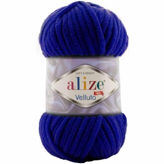 Alize Velluto Kadife Örgü İpi 360 Lacivert Rengi - Alize