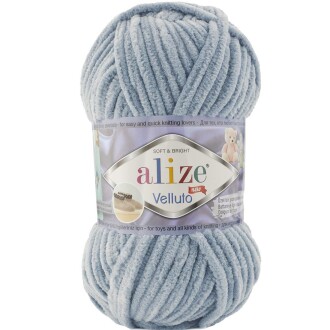 Alize Velluto Kadife Örgü İpi 428 Orta Gri Rengi - Alize