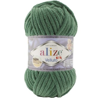 Alize Velluto Kadife Örgü İpi 532 Çam Yeşili Rengi - Alize