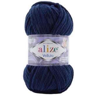 Alize Velluto Kadife Örgü İpi 58 Lacivert - Alize