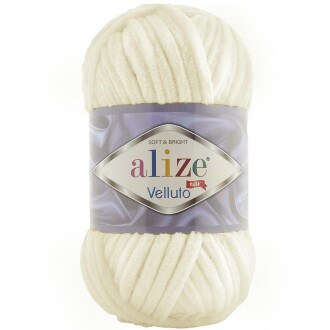 Alize Velluto Kadife Örgü İpi 62 Krem Rengi - Alize