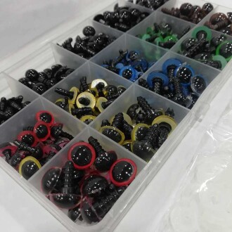 Amigurumi Kilitli Göz Seti Renkli ( 150 Çift ) - Kutu Hediyeli - Orivyum