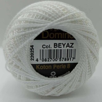 Anchor Domino 8 Merserize Nakış İpi Beyaz - Orivyum