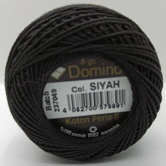 Anchor Domino 8 Merserize Nakış İpi Siyah - Orivyum