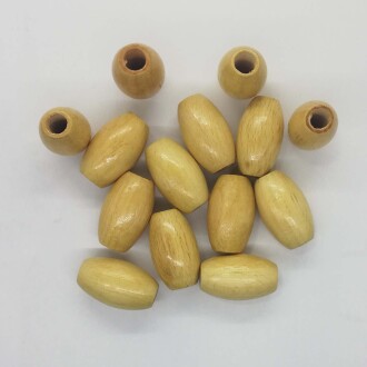 Ara Boncuk Ahşap Oval Büyük ( 3*2 Cm ) ( Geniş Delikli ) - Orivyum
