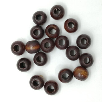 Ara Boncuk Ahşap Top 14 Mm ( Geniş Delikli ) Koyu Kahve - Orivyum