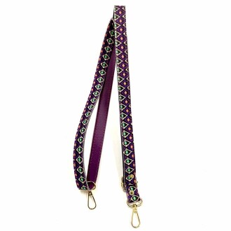 Ayarlanabilir Çanta Sapı Mor Desenli - Orivyum