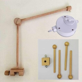 Beşik Dönence Seti 3 Parça ( 4'lu Dönence- Dönence Asma Aparatı - Kurmalı Müzik Kutusu ) - Orivyum