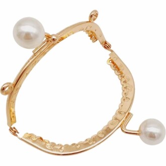 Beyaz İnci Taşlı Askılı Cüzdan Klipsi Oval Altın ( 1 Adet ) - 2