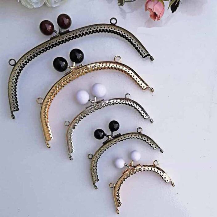 Beyaz İnci Taşlı Askılı Cüzdan Klipsi Oval Altın ( 1 Adet ) - 3