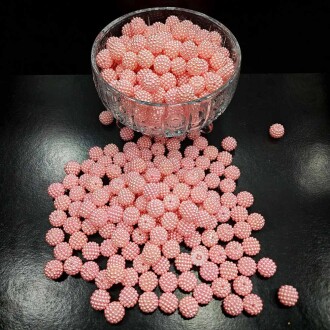 Böğürtlen Boncuk 14 Mm ( 500 Gram ) Açık Pembe - Orivyum