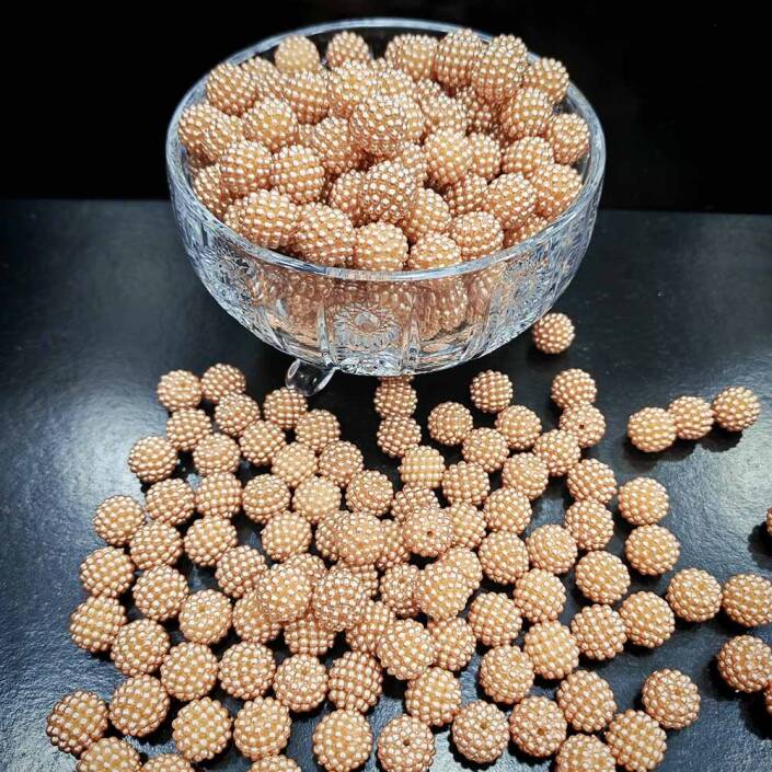 Böğürtlen Boncuk 14 Mm ( 500 Gram ) Bej - 1