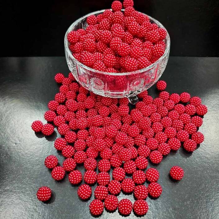 Böğürtlen Boncuk 14 Mm ( 500 Gram ) Kırmızı - 1
