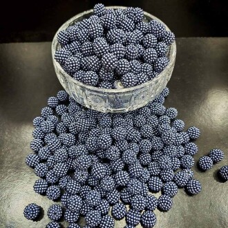 Böğürtlen Boncuk 14 Mm ( 500 Gram ) Koyu Gri - Orivyum