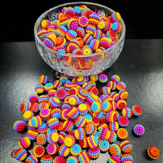 Böğürtlen Boncuk 14 Mm ( 500 Gram ) Rengarenk - Orivyum