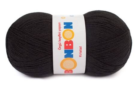 Bonbon Kristal Örgü Lif İpi 98206 Siyah - 1