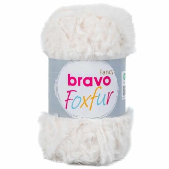 Bravo Foxfur Tavşan Tüyü 2 Beyaz Peluş İp ( 100 Gram ) - Orivyum