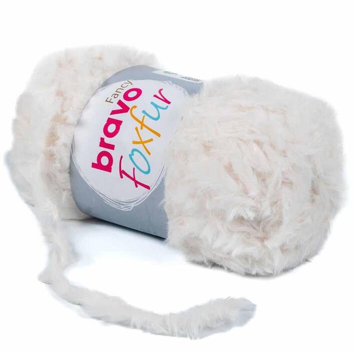 Bravo Foxfur Tavşan Tüyü 2 Beyaz Peluş İp ( 100 Gram ) - 2