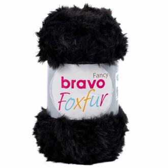 Bravo Foxfur Tavşan Tüyü 39 Siyah Peluş İp ( 100 Gram ) - Orivyum