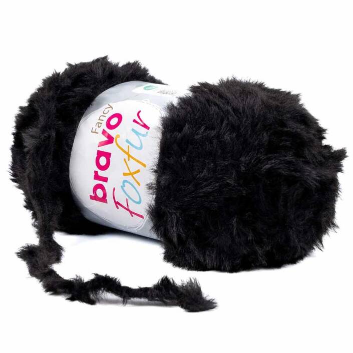 Bravo Foxfur Tavşan Tüyü 39 Siyah Peluş İp ( 100 Gram ) - 2