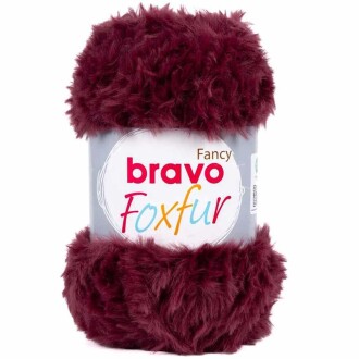 Bravo Foxfur Tavşan Tüyü 45 Bordo Peluş İp ( 100 Gram ) - Orivyum