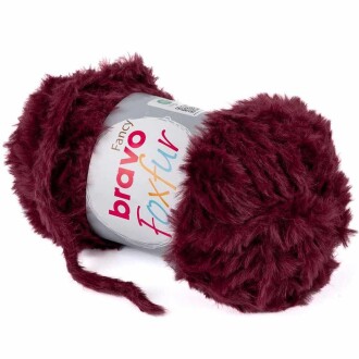 Bravo Foxfur Tavşan Tüyü 45 Bordo Peluş İp ( 100 Gram ) - 2