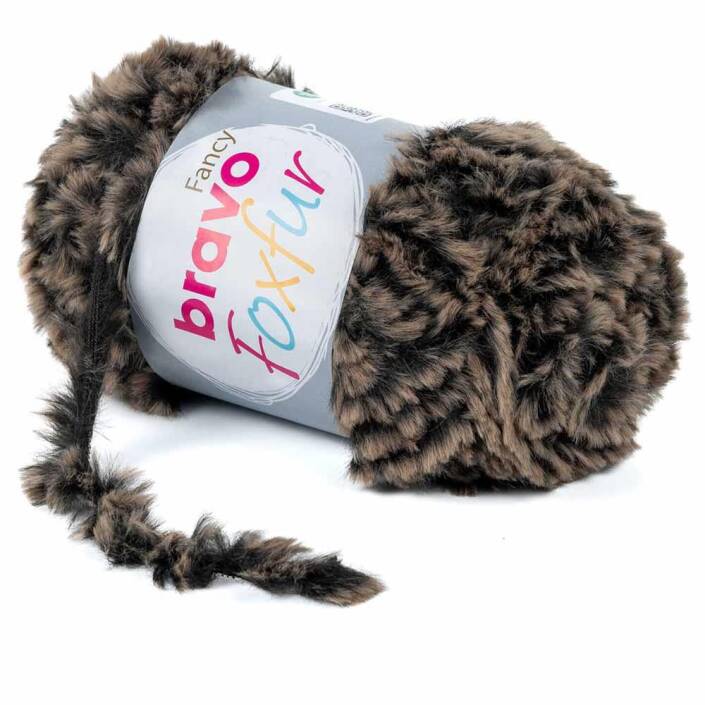Bravo Foxfur Tavşan Tüyü 81 Koyu Kahve Peluş İp ( 100 Gram ) - 2
