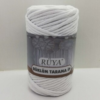 Büklüm Makrome Tarama İpi Beyaz ( 250 Gr ) - Rüya