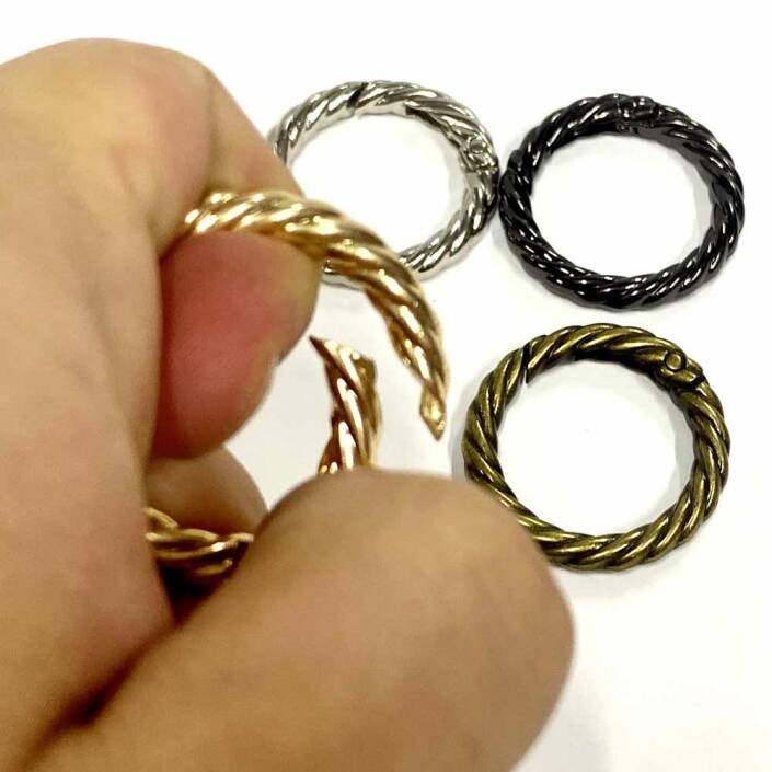 Burgulu Metal Çanta Halkası Yaylı ( 10 Adet ) - 1