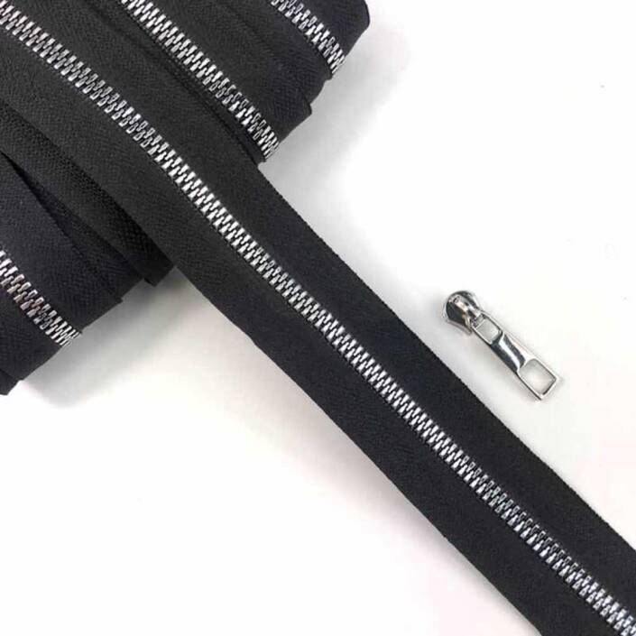 Çanta Fermuarı Gümüş Dişli ( 1 Metre ) 2 Başlık Hediyeli - 5