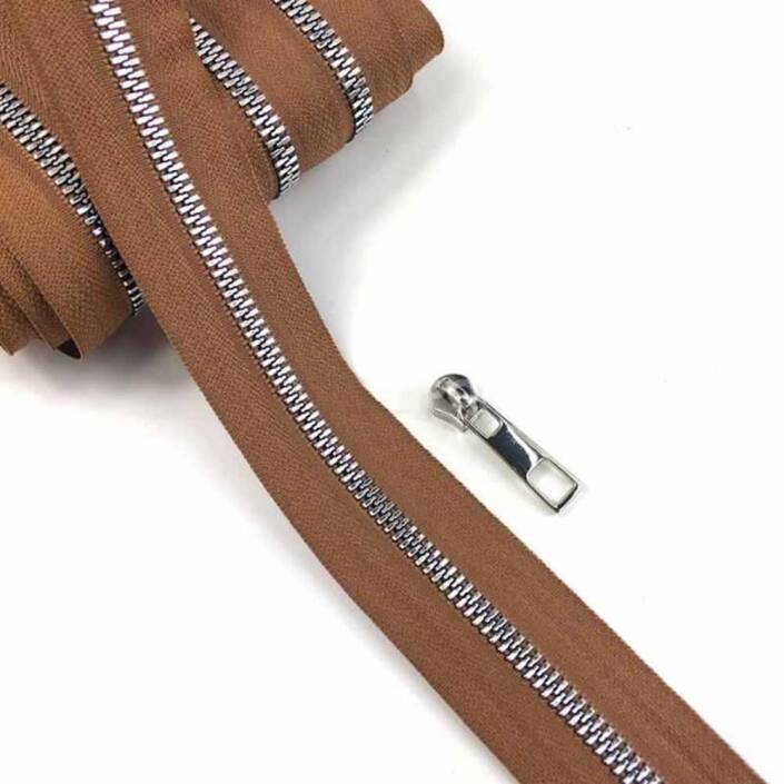 Çanta Fermuarı Gümüş Dişli ( 1 Metre ) 2 Başlık Hediyeli - 6