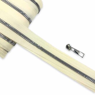 Çanta Fermuarı Gümüş Dişli ( 1 Metre ) 2 Başlık Hediyeli - 3