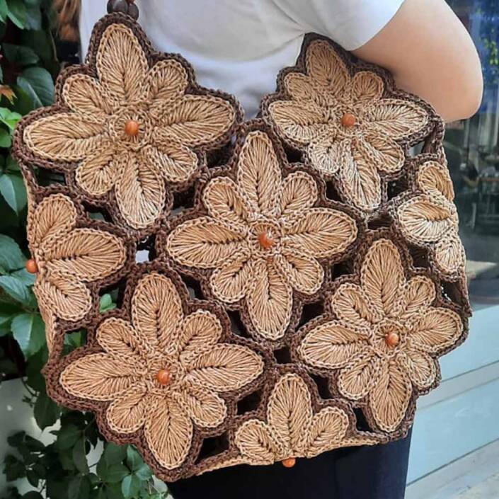 Çanta Kanvası Motif Papatya ( 1 Adet ) - 3