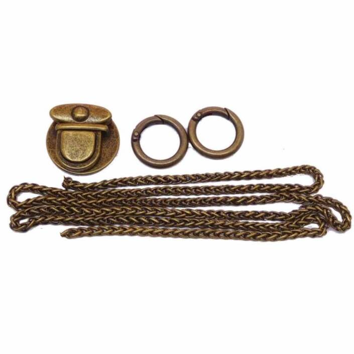 Çanta Zinciri Seti ( Antik ) Bronz - 1