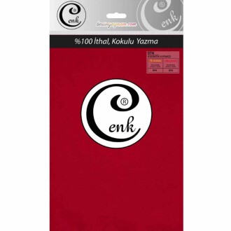 Cenk Poşetli Yazma 100 Cm 074 Karmen Kırmızı - Cenk