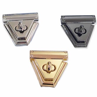 Çevirmeli Metal Çanta Klipsi Üçgen Küçük - Orivyum