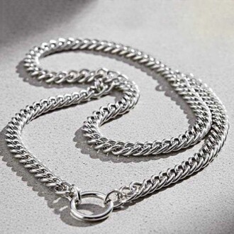 Çift Örgü Modelı Çanta Zinciri Gümüş - 2