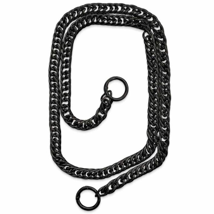 Çift Örgü Modelı Çanta Zinciri Siyah - 1