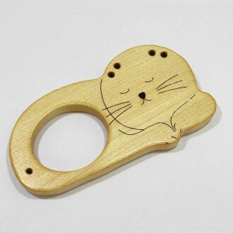 Delikli Figürlü Diş Kaşıyıcı Uyuyan Kedi - Orivyum