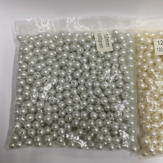 Delikli Tam Beyaz İnci Boncuk 12 Mm - Orivyum