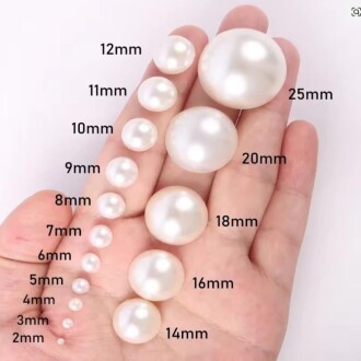 Delikli Tam Krem İnci Boncuk 10 Mm - 3