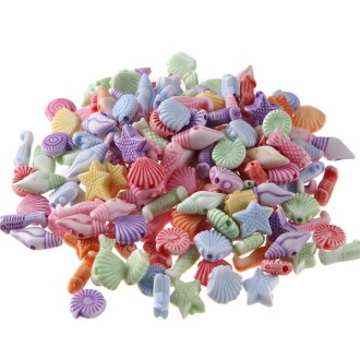 Deniz Figürlü Boncuk Renkli Karışık ( 100 Gram ) - Orivyum