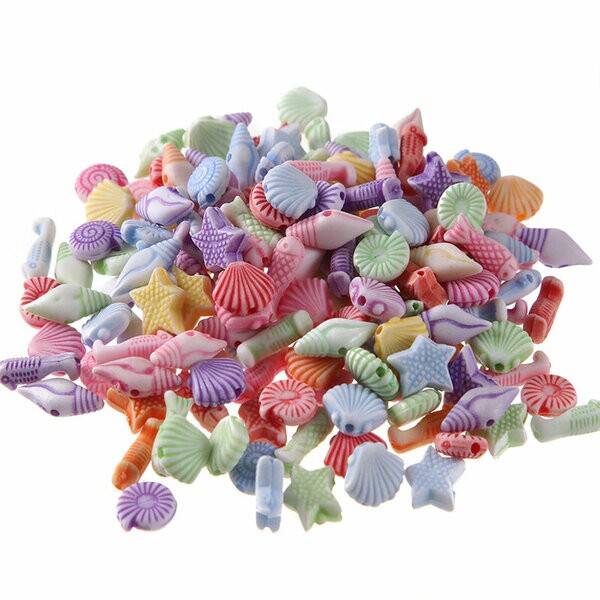 Deniz Figürlü Boncuk Renkli Karışık ( 100 Gram ) - 1