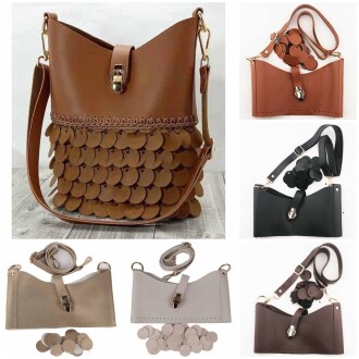 Deri Pullu Deri Çanta Seti - Orivyum