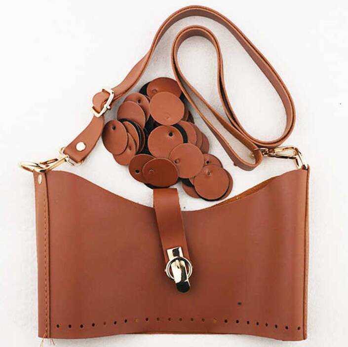 Deri Pullu Deri Çanta Seti - 5