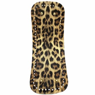 Desenli Deri Çanta Tabanı Deri ( 12x30 Cm ) Leopar - Orivyum