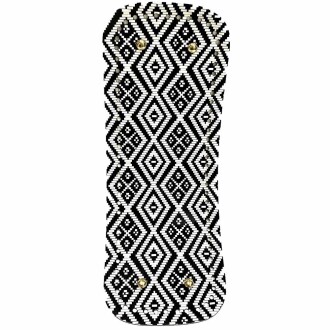 Desenli Deri Çanta Tabanı Deri ( 12x30 Cm ) Siyah Mozaik - Orivyum