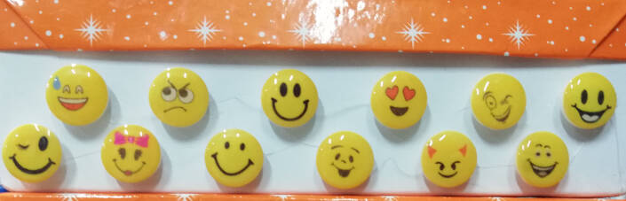 Düğme 12 Li Bonibon Emoji Düğme - 1